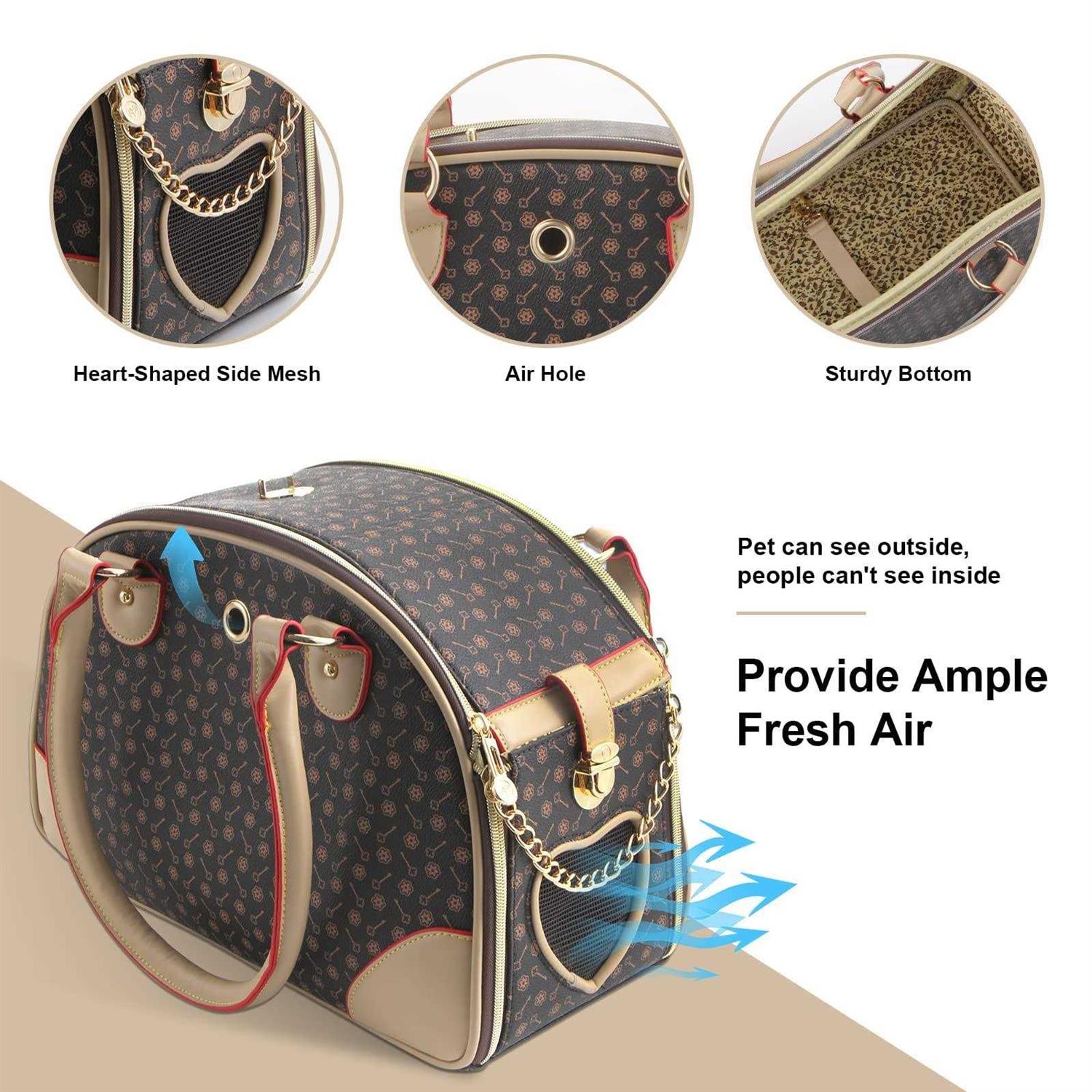 petpetssmart Fashion Dog Carrier Pu Leather Dog Handbag Dog Purse Cat Tote Bag Pet Cat Dog Hiking Bag - Nail Gallerys