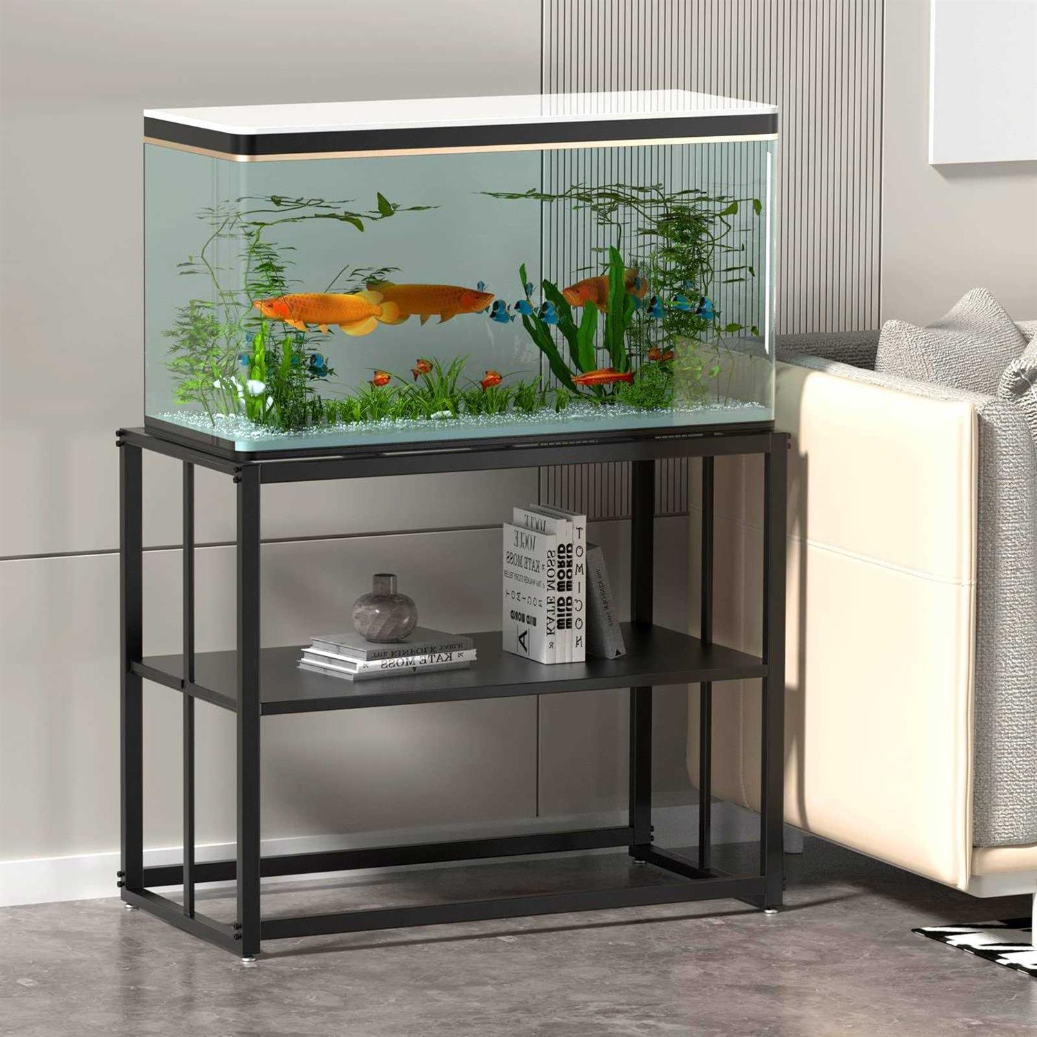 Likeem Fish Tank Stand Metal Aquarium Stand 40 Gallon Aquarium Turtle Tank 36.5 x 18.5 x 29.5 - Nail Gallerys