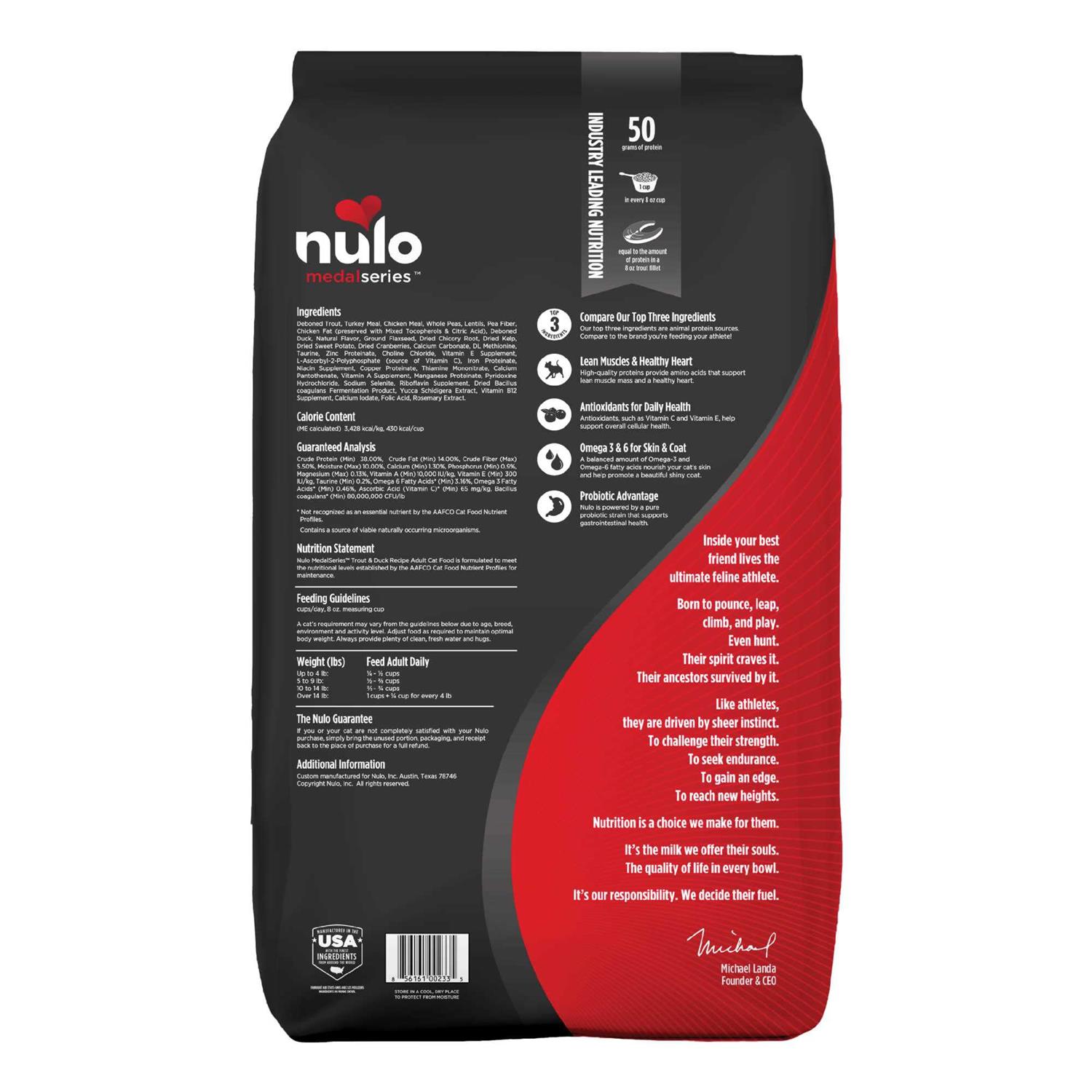 Nulo Grain Free Trout & Duck MedalSeries Dry Adult Cat Food - Nail Gallerys