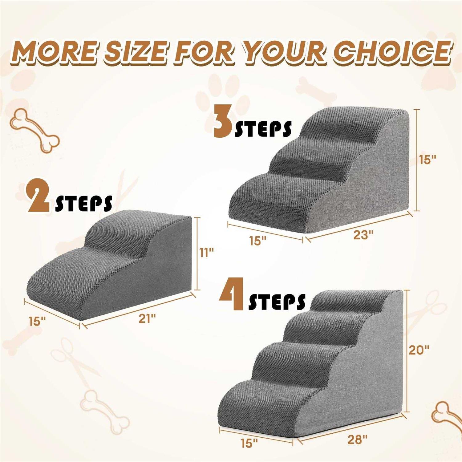 Romrol Dog Stairs Ramp for Beds Couches,Extra Wide Pet Steps with Durable Non-Slip Waterproof Fabric Cover - Nail Gallerys