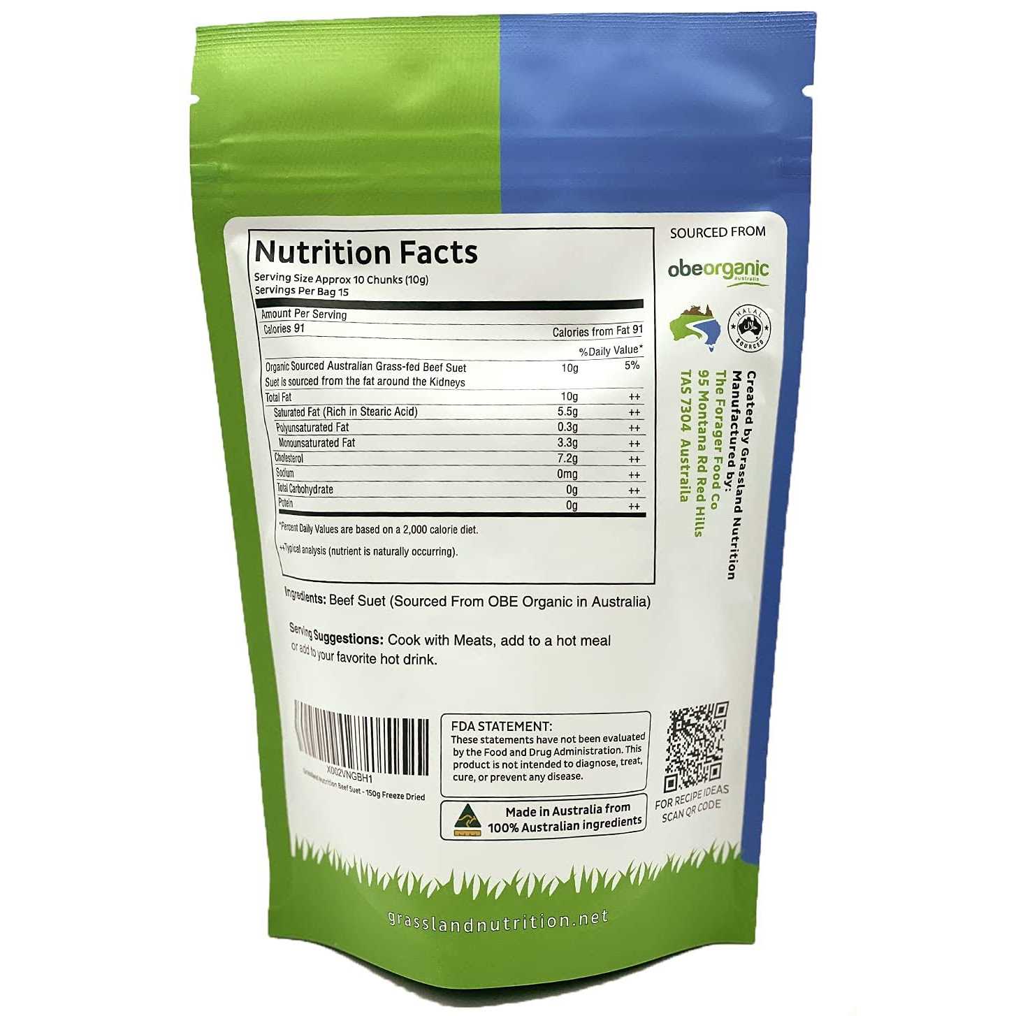 GRASSLAND NUTRITION Organic Beef Suet Rich in Stearic Acid - Nail Gallerys