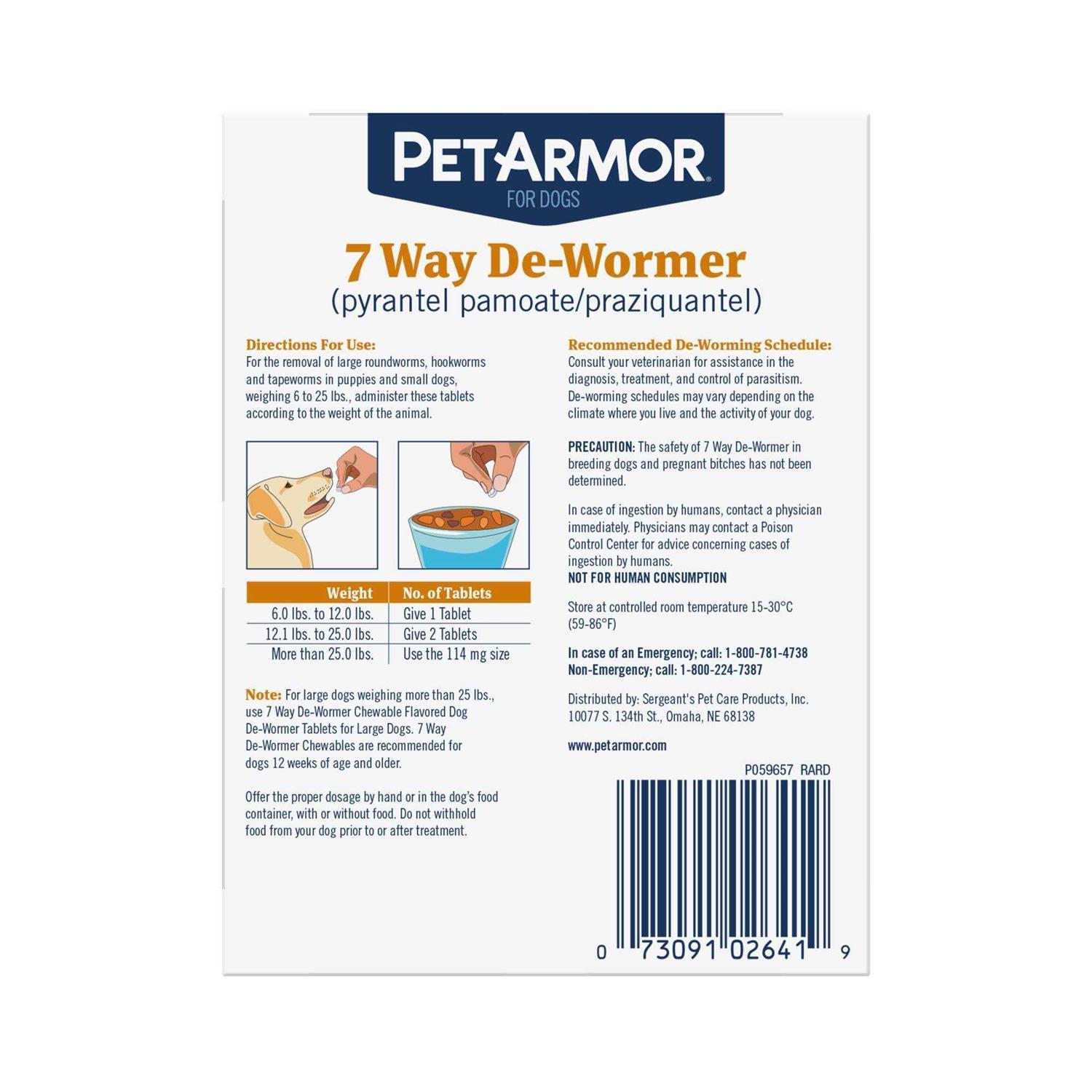 PetArmor 7-Way Deworm Dog Insect Treatment for Dogs Weighing 6-25lbs - Nail Gallerys