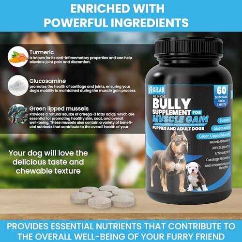 Kilab Dog Weight Gainer Muscle Builder Dog Supplement – Muscle Growth Supplement for Dogs, Puppies and Adults – Bully Growth Formula - Nail Gallerys