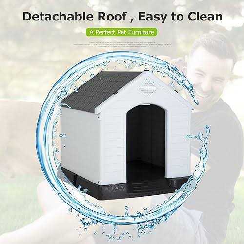 Bestpet Large Dog House Insulated Kennel Durable Plastic Dog House for Small Medium Large Dogs Indoor Outdoor Weather & Water Resistant Pet - Nail Gallerys