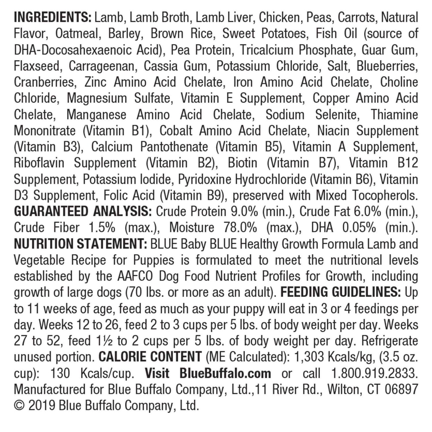 Blue Buffalo Baby Blue Healthy Growth Formula Natural Puppy Wet Dog Food - Nail Gallerys