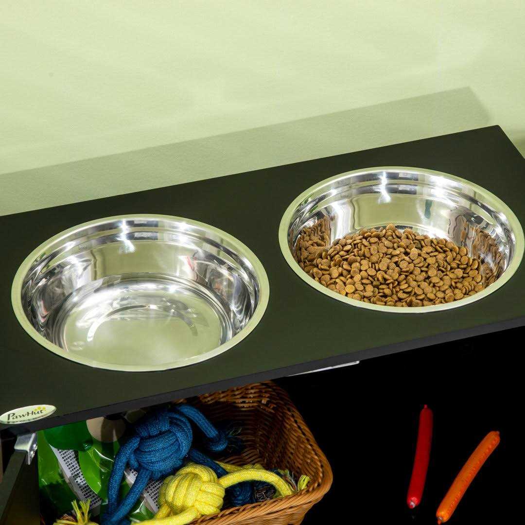 PawHut Large Elevated Dog Bowls with Storage Cabinet Containing Large 44L Capacity - Nail Gallerys