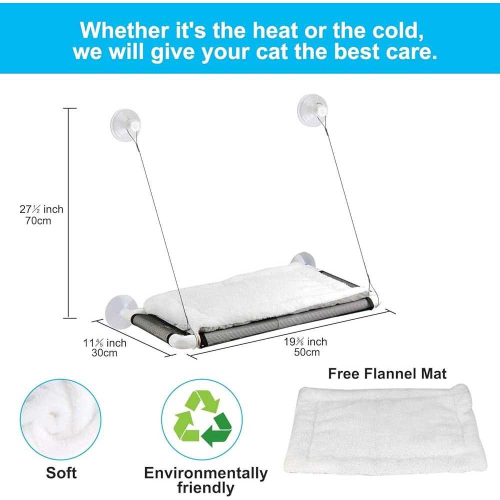 ZALALOVA Cat Window Perch Cat Hammock Window Seat w/Free Fleece Blanket 2023 Latest Screw Suction Cups Extra Large Sturdy Cat Bed Cat Resting Seat - Nail Gallerys