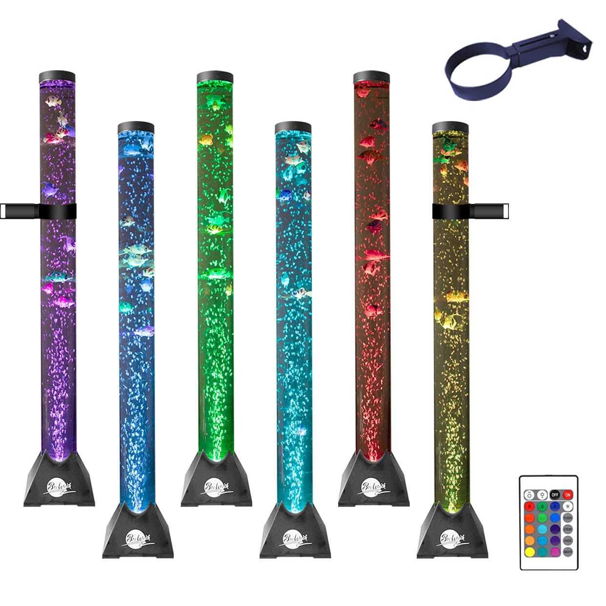 Brewish 4FT Sensory LED Water Bubble Fish Tube Floor Lamp with 20 Color Changing Light Effects– Fake Aquarium Tank Night Light and Gift for Kids - Nail Gallerys