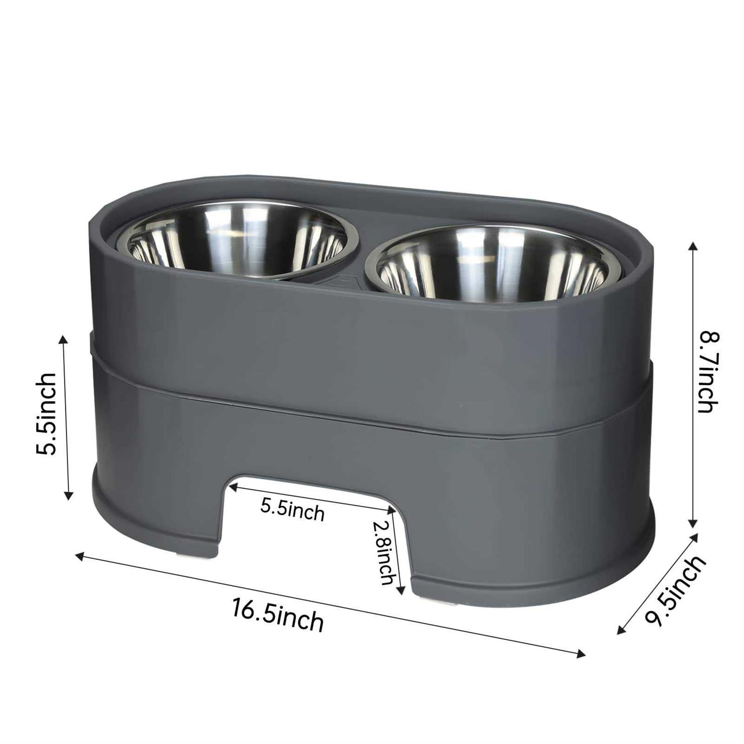 MASOcAT Raised Dog Bowls,Stainless Steel Dog Food Dish and Pet Water Bowls,Elevated Height Adjustable Double Bowl with Stand - Nail Gallerys