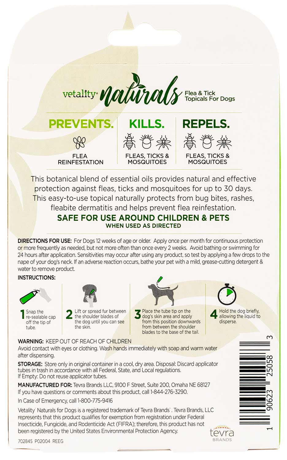 Vetality Naturals Flea & Tick Topicals for Dogs, 3-pk - Nail Gallerys