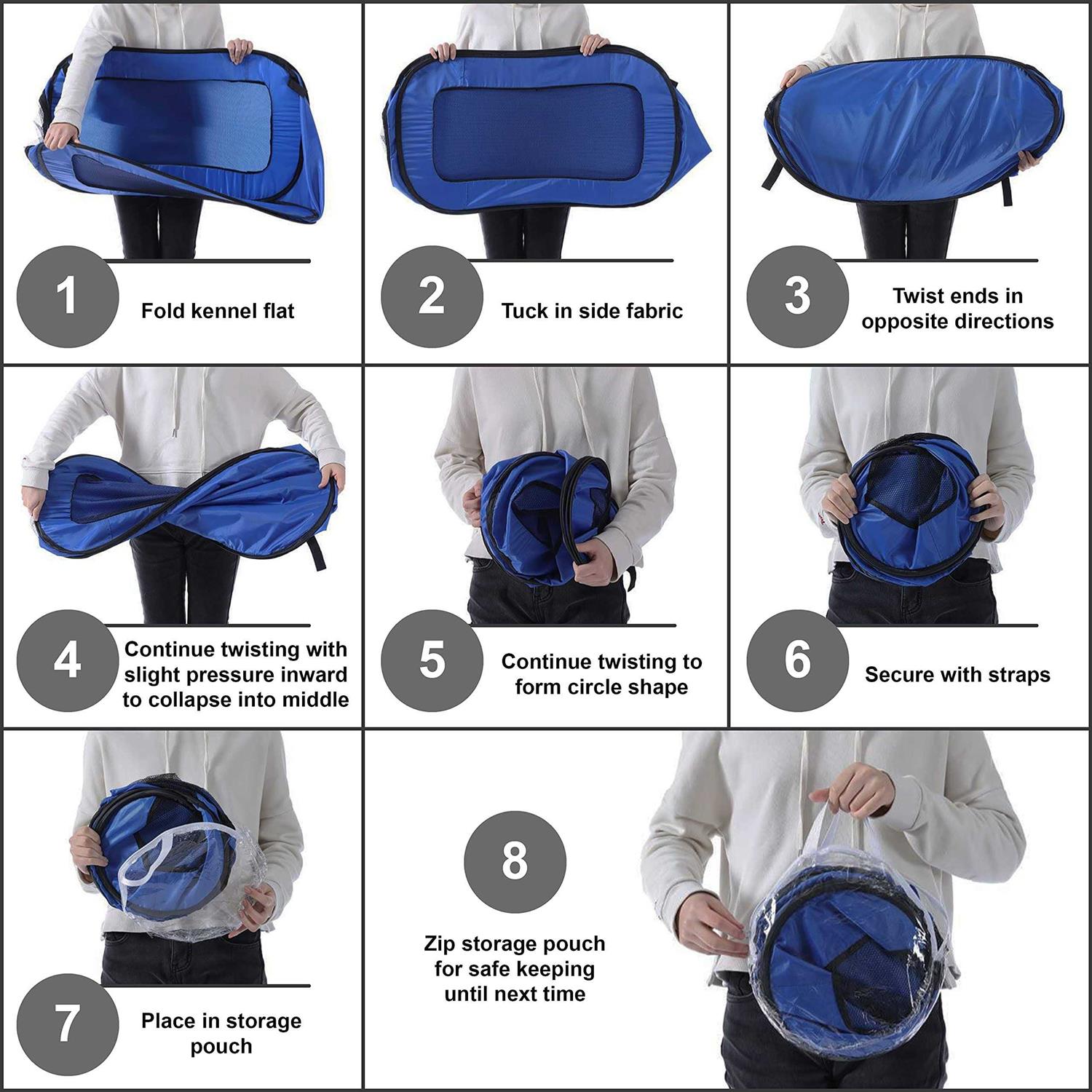 Beatrice Home Fashions Portable Collapsible Pop Up Travel Pet Kennel - Nail Gallerys