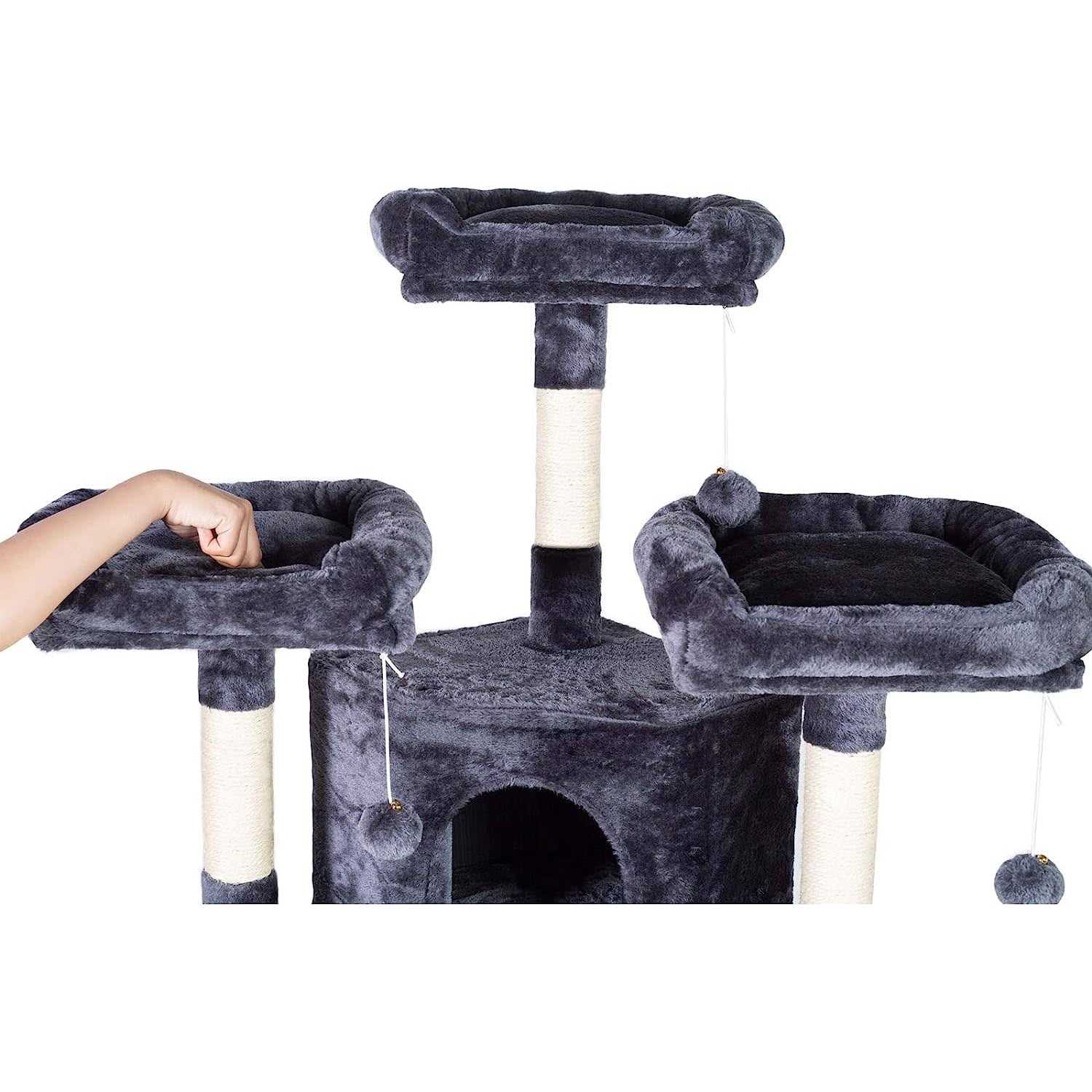 Hey-brother XL Size Cat Tree 73.4 inch Cat Tower with 3 Caves 3 Cozy - Nail Gallerys