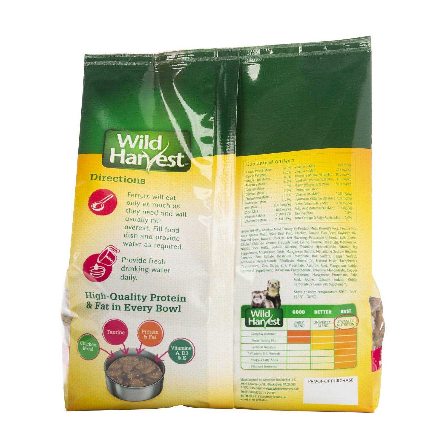 Wild Harvest Advanced Nutrition Ferret Food - Nail Gallerys