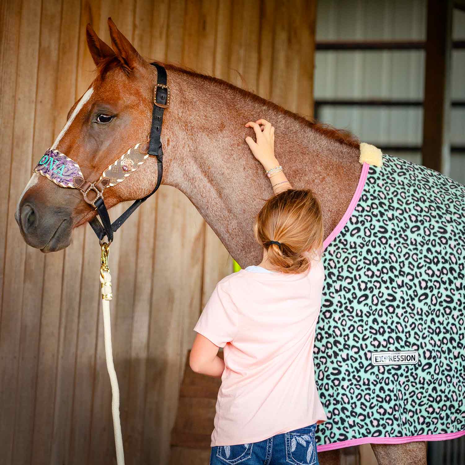 Expression Standard Neck Fleece Horse Cooler, Party Cheetah - Nail Gallerys