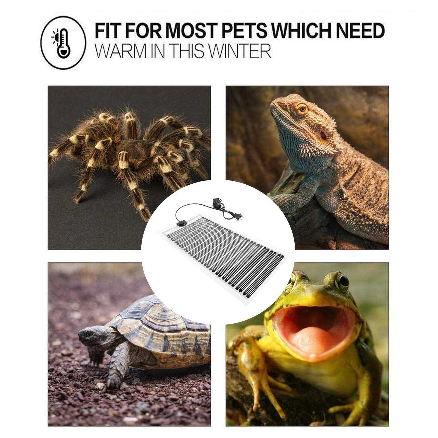 Fashionclubs Reptile Heat Pad Under Tank Heating Mat 110V 25W Reptile Tank Warmer Terrarium Heater Mat with Temperature Controller Leopard Gecko - Nail Gallerys