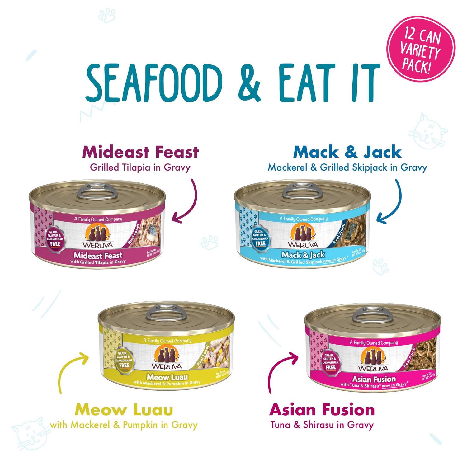 Weruva Seafood & Eat It Classic Wet Cat Food Variety Pack - Nail Gallerys