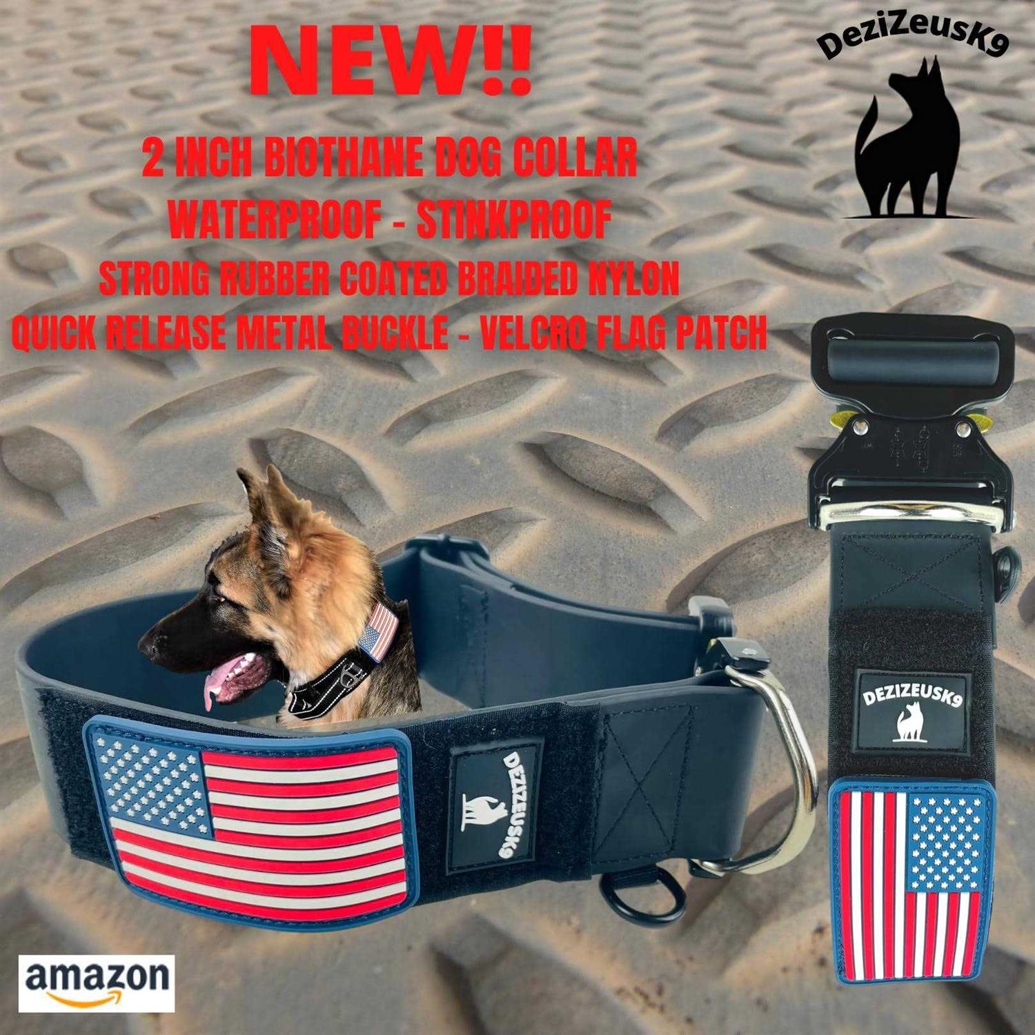 DEZIZEUSK9 Biothane Heavy Duty Dog Leash Tactical Dog Lead Quick Release Locking cable carabiner clasp - Nail Gallerys