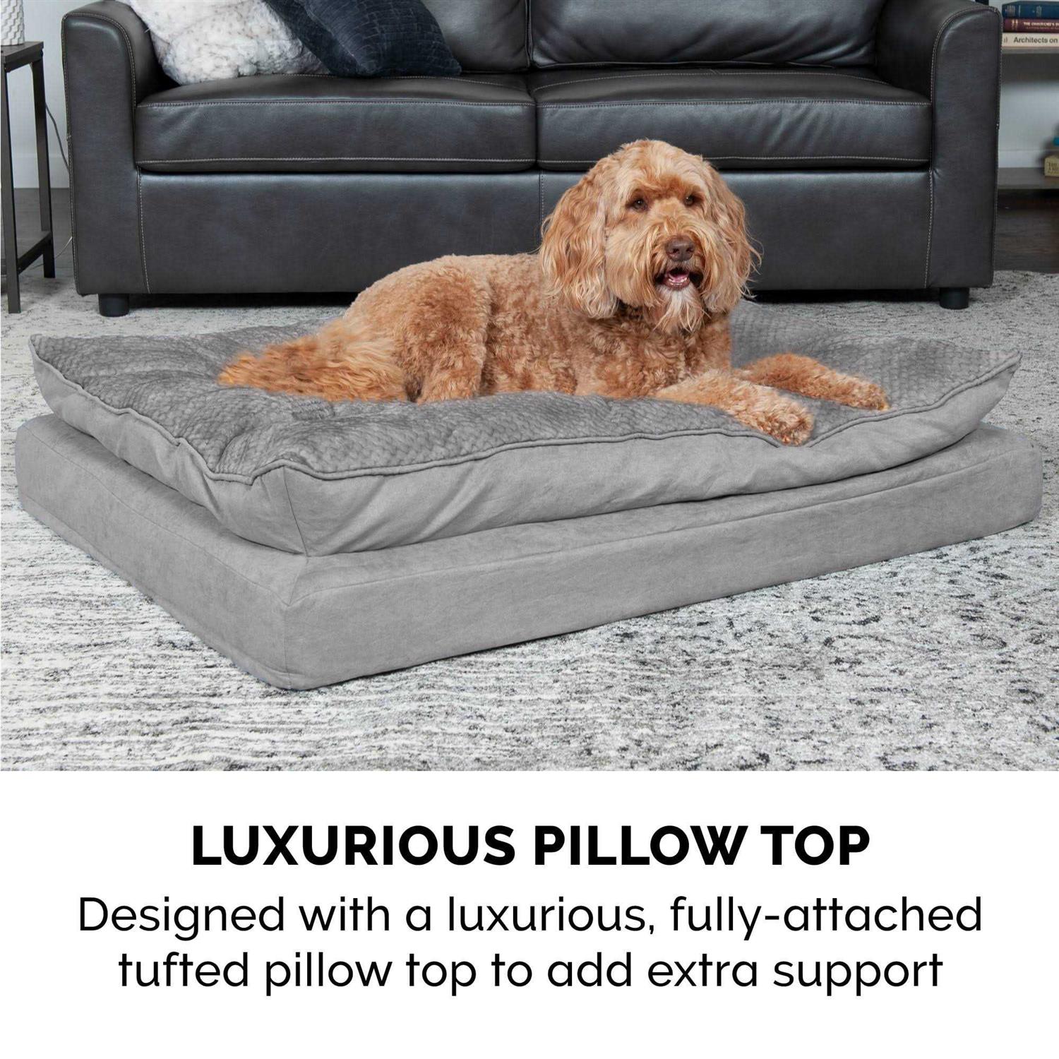 FurHaven Mink Fur & Suede Pillow-Top Orthopedic Dog Bed - Nail Gallerys