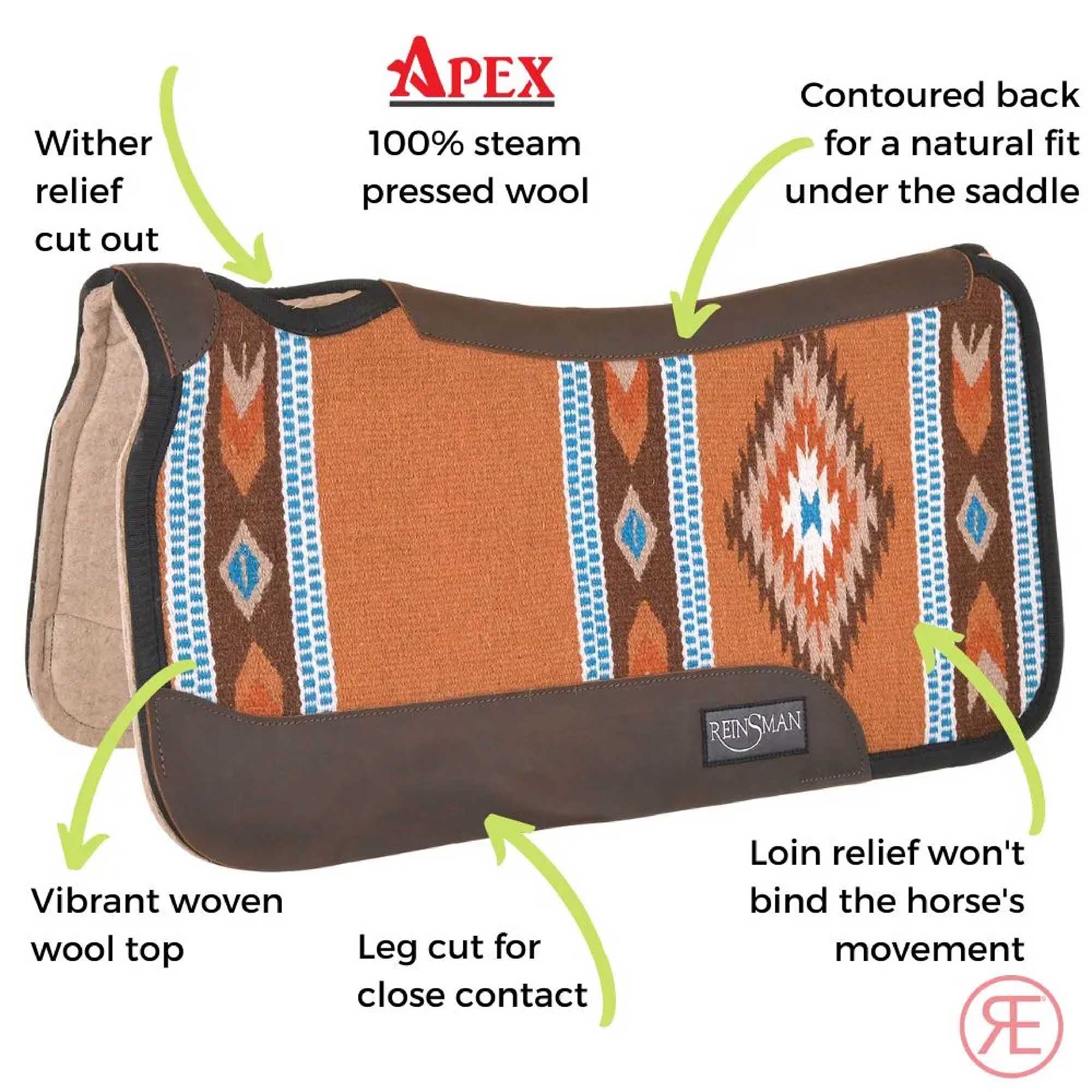 Reinsman Ranahan Wool Saddle Pad - Nail Gallerys