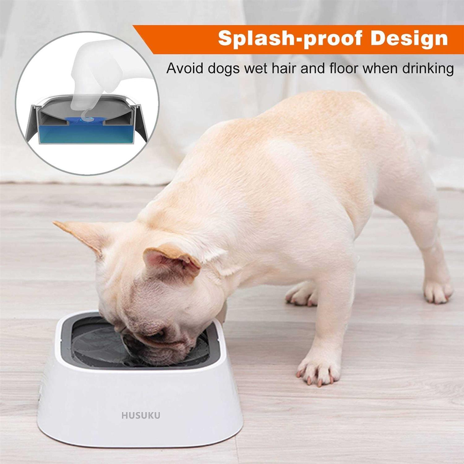 HUSUKU Dog Bowl Dog Water Bowl Pet Water Bowl Slow Water Feeder Dog Bowl No-Slip Pet Water Dispenser 35oz Feeder Bowl - Nail Gallerys