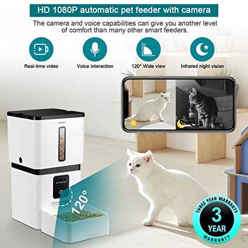 DoHonest Automatic Dog Feeder with Camera 5G WiFi Easy Setup 8L Motion Detection Smart Cat Food Dispenser 1080P HD Video Recording 2-Way Audio - Nail Gallerys