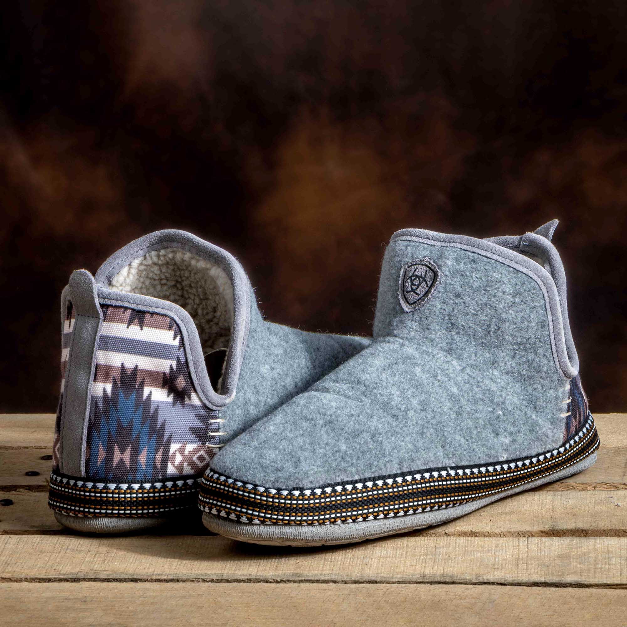 Ariat Women's Bootie Slipper, Charcoal Southwest - Nail Gallerys