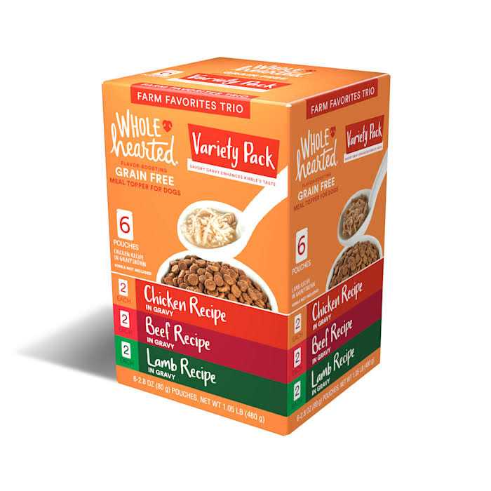 WholeHearted Grain Free Farm Favorites Trio Gravy Puree Topper Dog Meal Variety Pack - Nail Gallerys