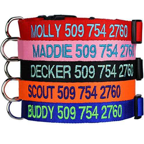 GoTags Personalized Dog Collar, Custom Embroidered with Pet Name and Phone Number and and - Nail Gallerys