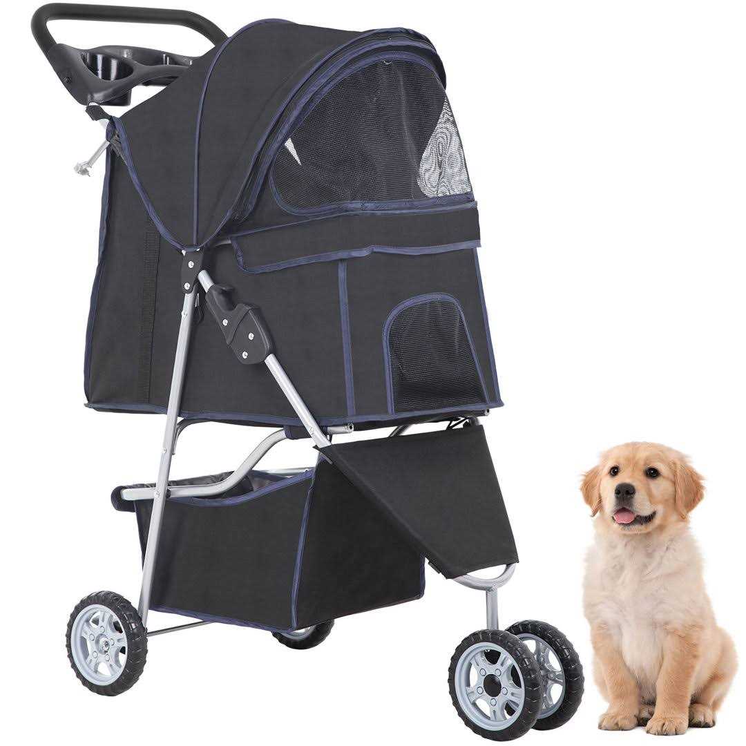 Bestpet Pet Stroller Cat Dog Cage Stroller Travel Folding Carrier - Nail Gallerys