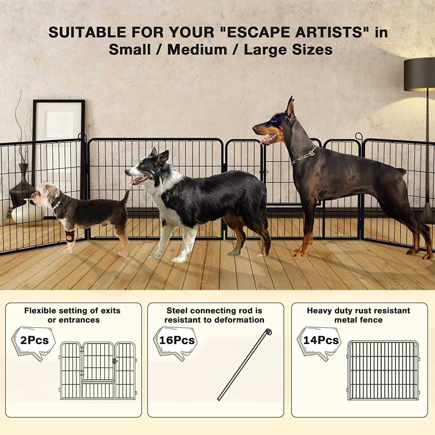 OFIKA Heavy Duty Metal Dog Playpen for medium/small Animals Panels 32 Width - Nail Gallerys