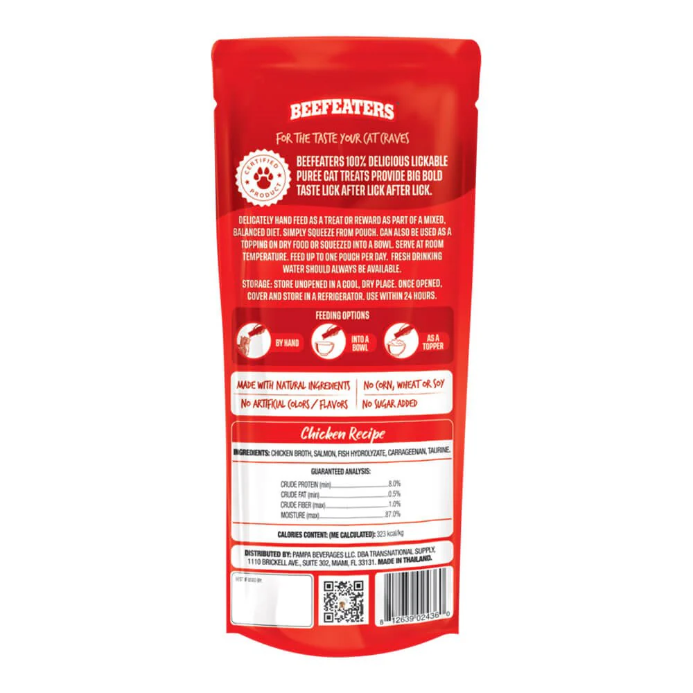 Beefeaters Lickables Puree Cat Treat, 3 ct, Case of 12 - Nail Gallerys