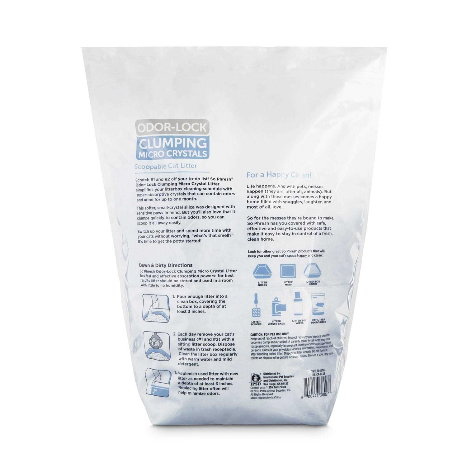 So Phresh Scoopable Odor-Lock Clumping Micro Crystal Cat Litter Silica - Nail Gallerys