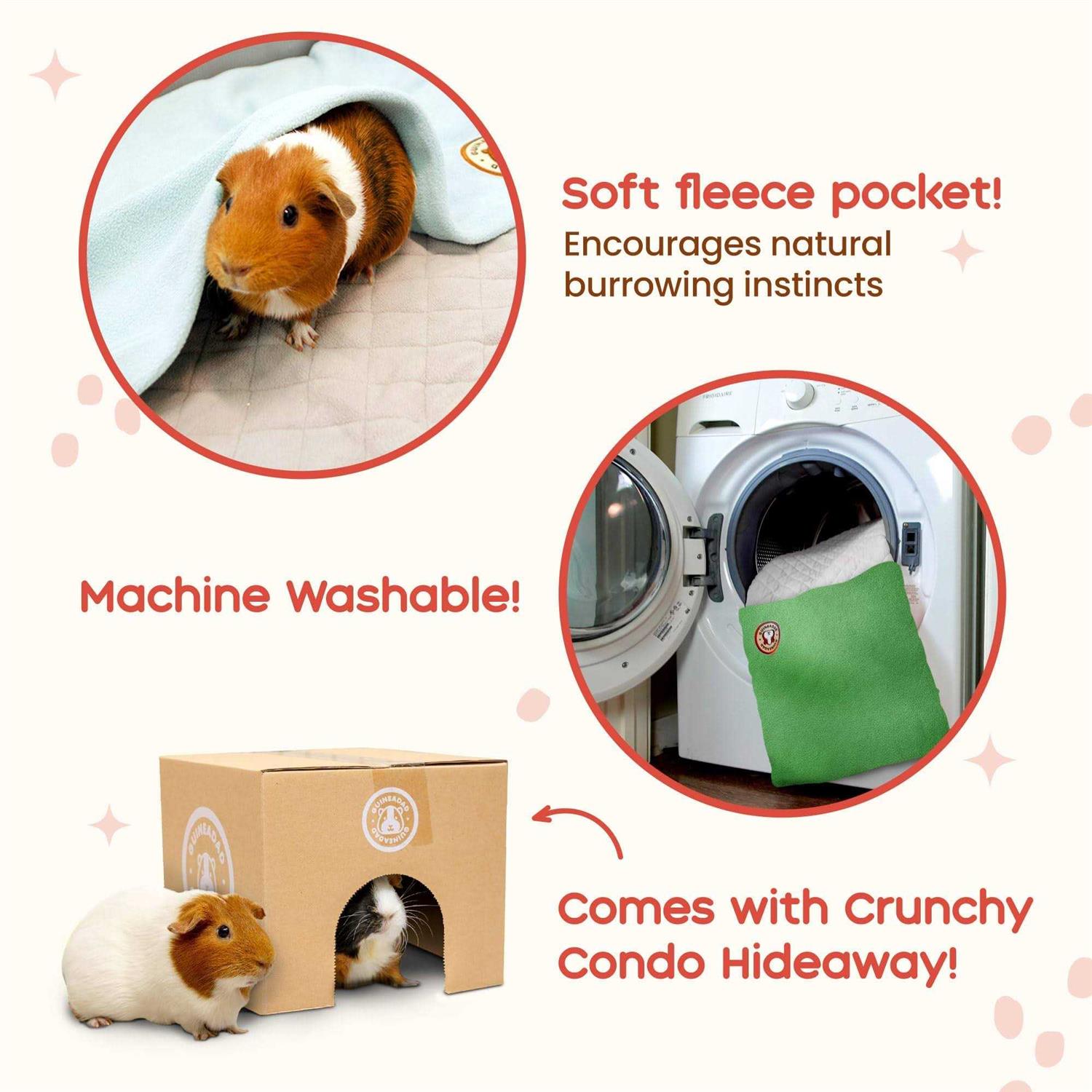 GuineaDad Liners Guinea Pig Fleece Cage Liner Bedding - Nail Gallerys