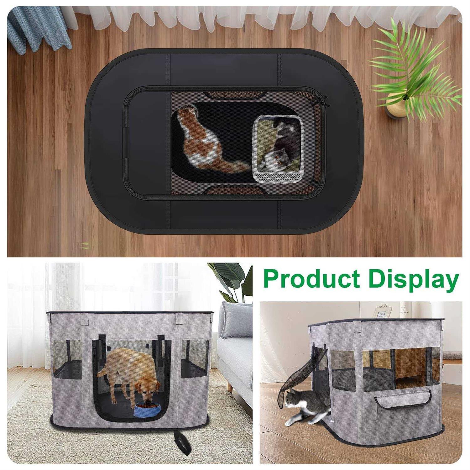 Portable Pet Playpen Collapsible Crates Kennel Playpen for Dog Puppy and Cat Kitten &Travel Playpen Outdoor or Indoor - Nail Gallerys