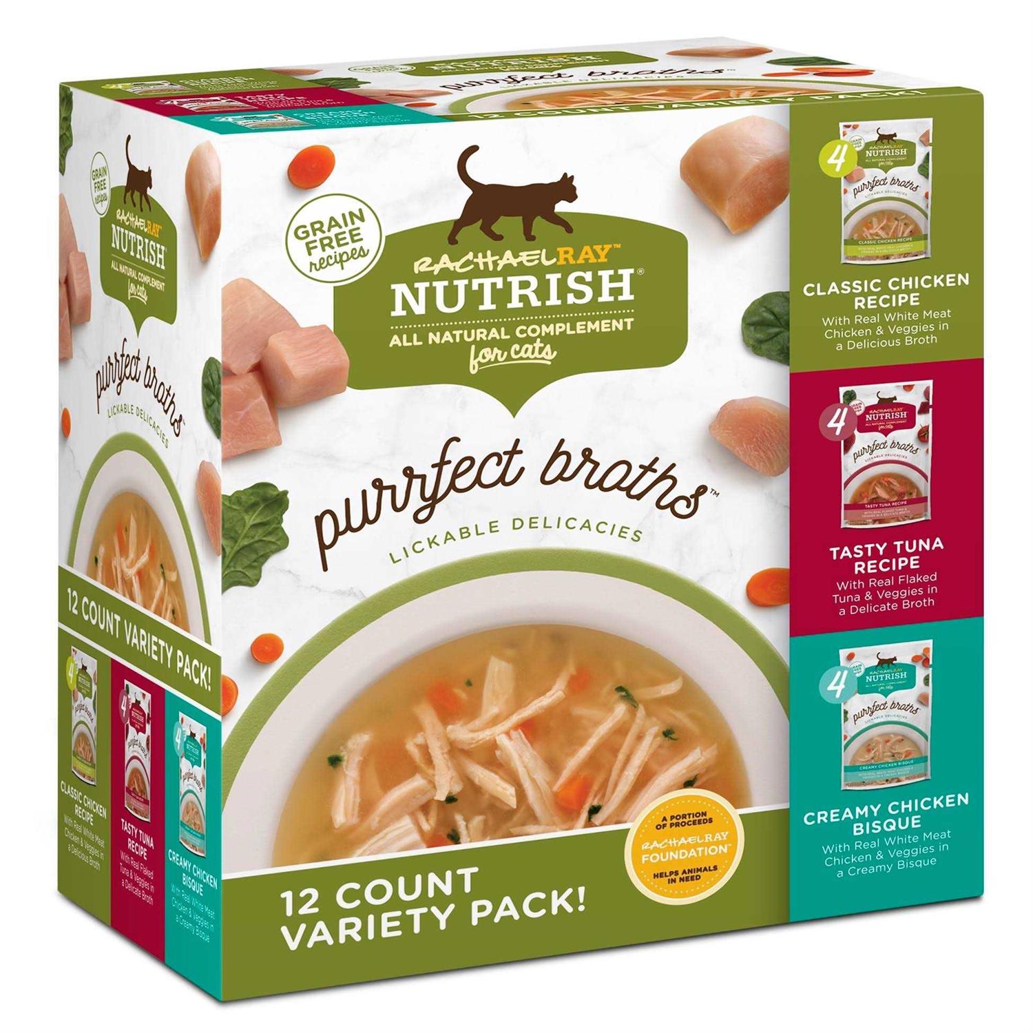 Rachael Ray Nutrish Purrfect Broths Natural Wet Cat Food Variety Pack - Nail Gallerys