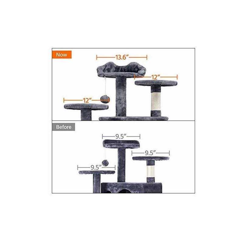 Yaheetech 54in Cat Tree Tower Condo Furniture Scratch Post for Kittens Pet House Play - Nail Gallerys