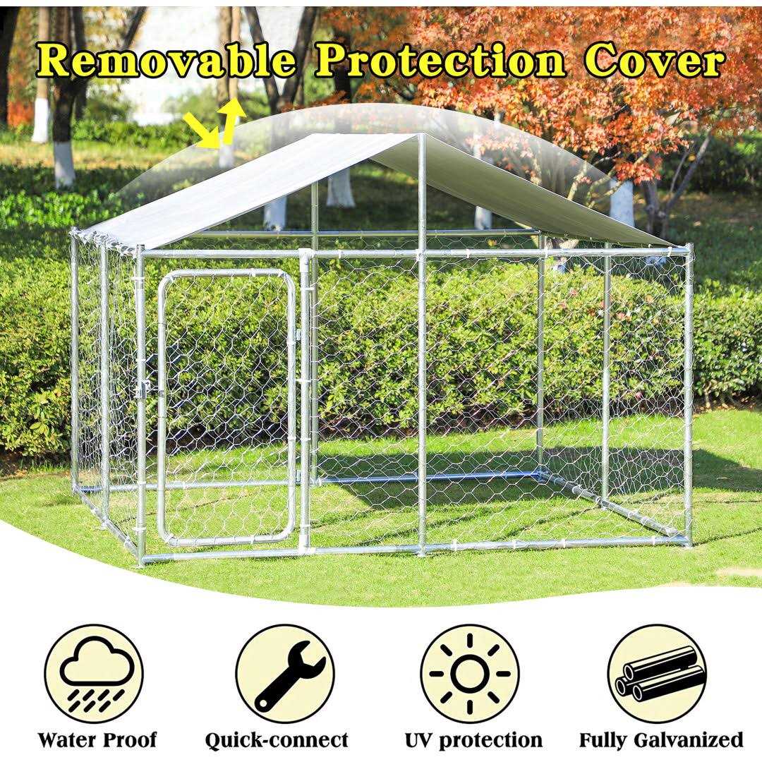 Large Outside Dog Kennel with Uv Protective Cover JOVNO - Nail Gallerys