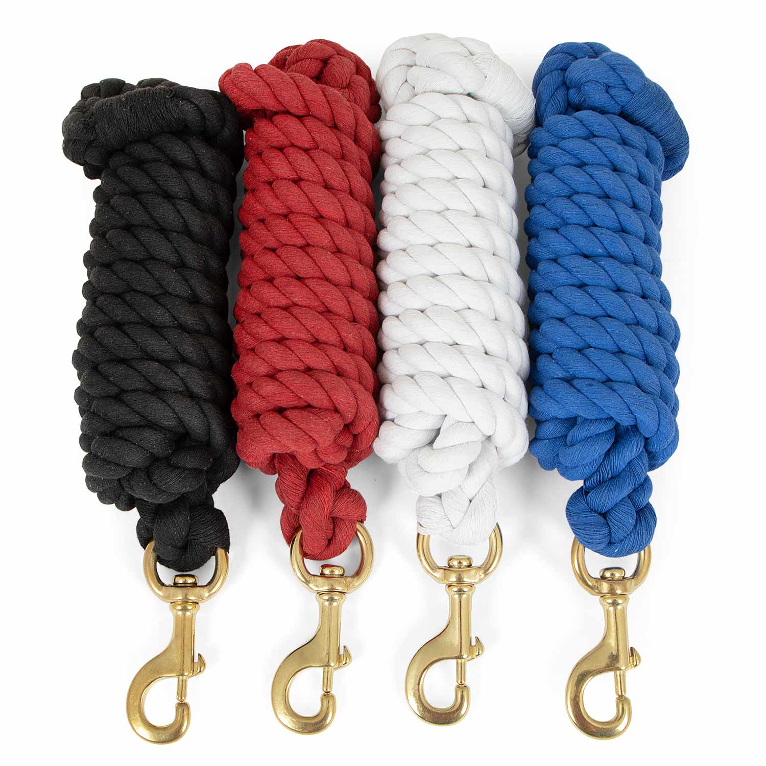 Solid Cotton Horse Lead Ropes with Brass Bolt Snap, 10' L - Nail Gallerys