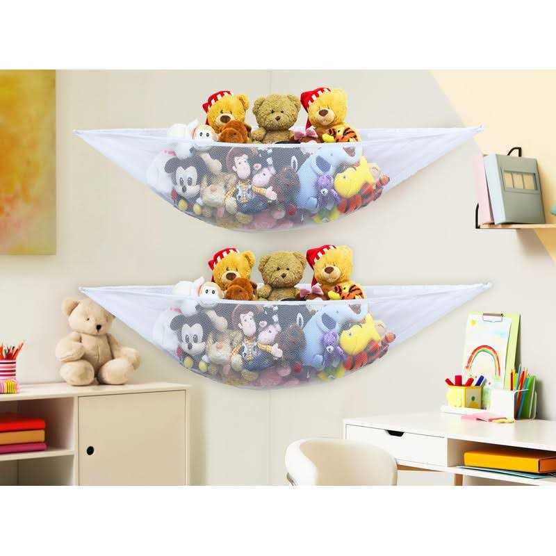 2 PK SimpleHouseware Stuffed Animals Jumbo Toy Storage Hammock - Nail Gallerys