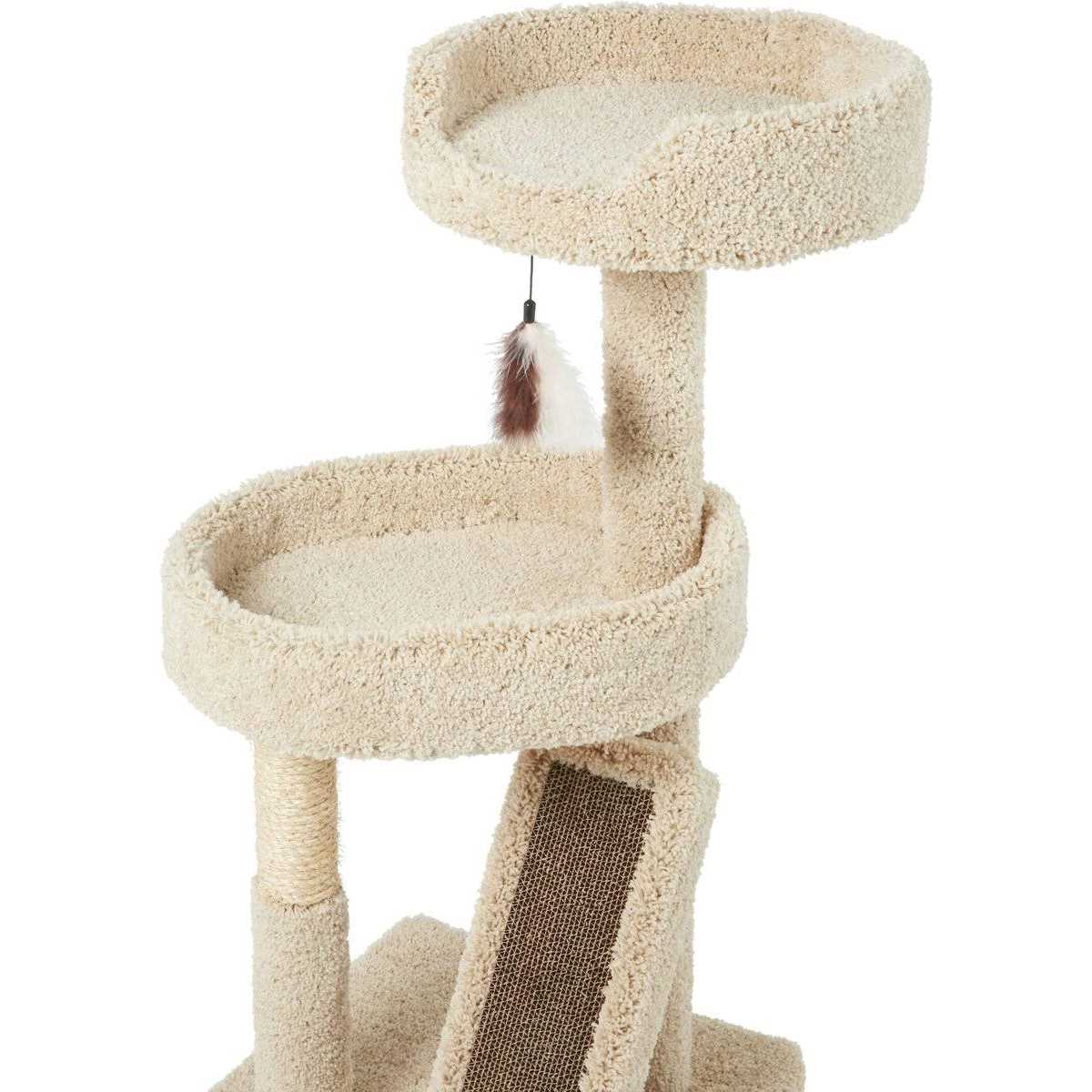 Frisco 44-in Real Carpet Cat Tree with Replaceable Corrugate Scratcher - Nail Gallerys