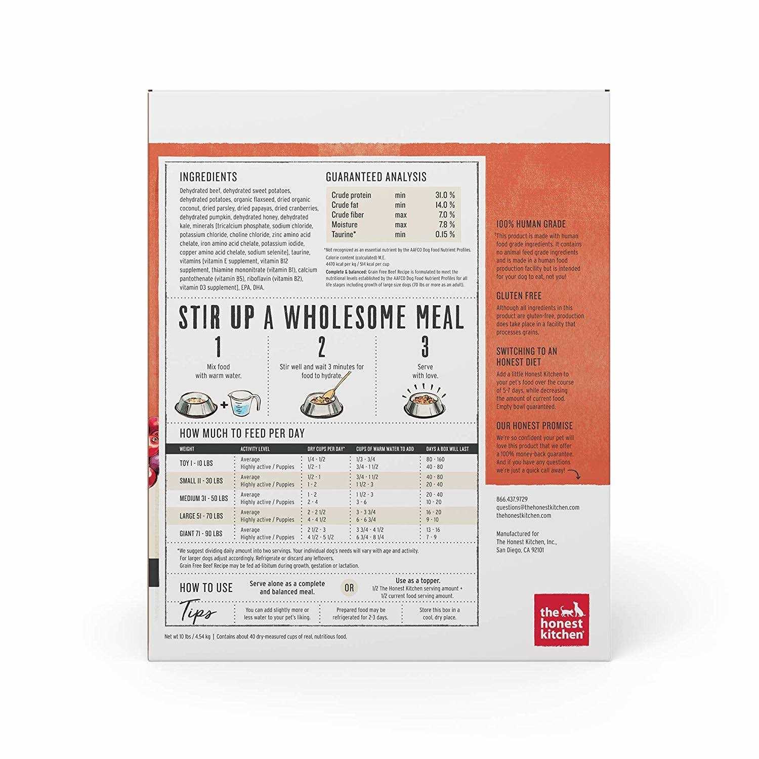 The Honest Kitchen Dehydrated Grain-Free Beef Dog Food 10lb - Nail Gallerys