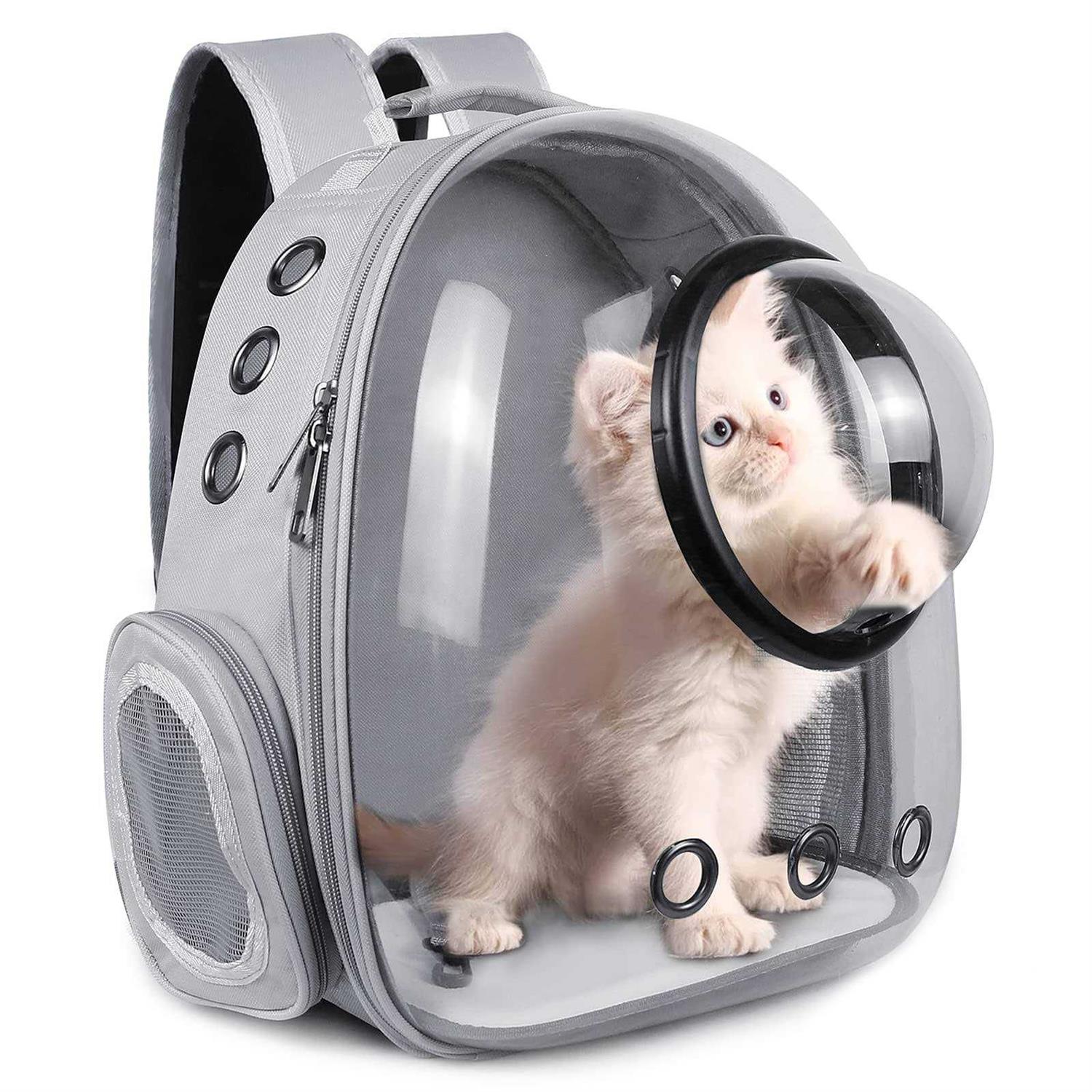 Floofi Space Capsule Backpack Dog Cat Pet Travel Carrier Grey - Nail Gallerys