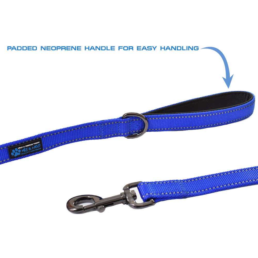 Max and Neo Double Handle Traffic Dog Leash Reflective We Donate a Leash to a Dog Rescue for Every Leash Sold - Nail Gallerys