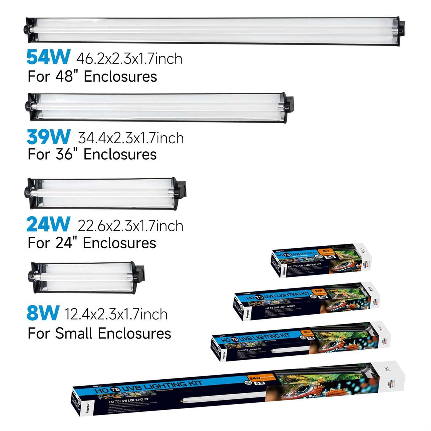 Giangarden T5 HO UVB Lighting Combo Kit, Reptile Light Fixture with UVB 10.0 Fluorescent Tube Ideal for tropical and deserts - Nail Gallerys