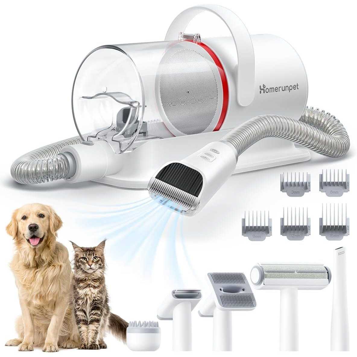 HomeRunPet Ultra Quiet Pet Vacuum Suction 99% Pet Hair 6 Tool Grooming Kit - Nail Gallerys