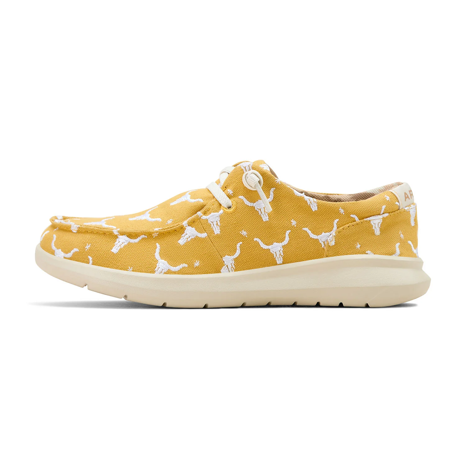 Ariat Women's Hilo Doodle Shoes, Mustard Steer Head Print - Nail Gallerys