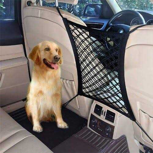 DYKESON Dog Car Net Barrier Pet Barrier with Auto Safety Mesh Organizer Baby Stretchable Storage Bag Universal for Cars - Nail Gallerys