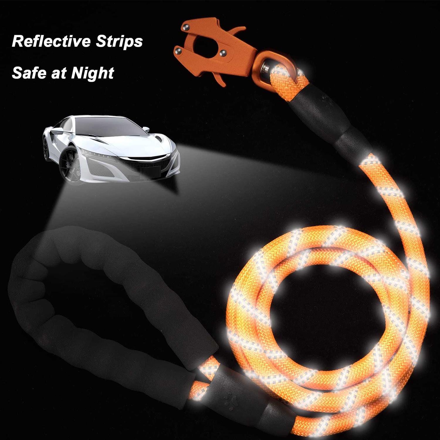 GEIT 2/4/5/6FT Dog Leash Heavy Duty Dog Rope Leash Reflective Nylon Pet Leash with Aluminum Quick Release/Locking Tactical Frog Clip for Small - Nail Gallerys