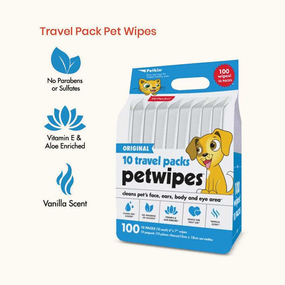 Petkin Original Travel Pack Vanilla Scented Dog & Cat Wipes - Nail Gallerys