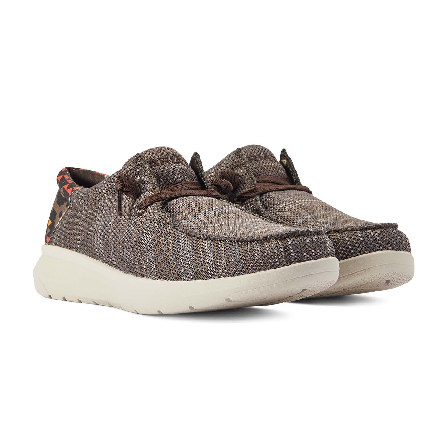 Ariat Men's Hilo Stretch Lace Shoe, Brown/Red Aztec - Nail Gallerys